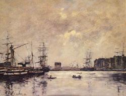 Eugene Boudin The Port of Le Havre(Dock of La Barre) France oil painting art